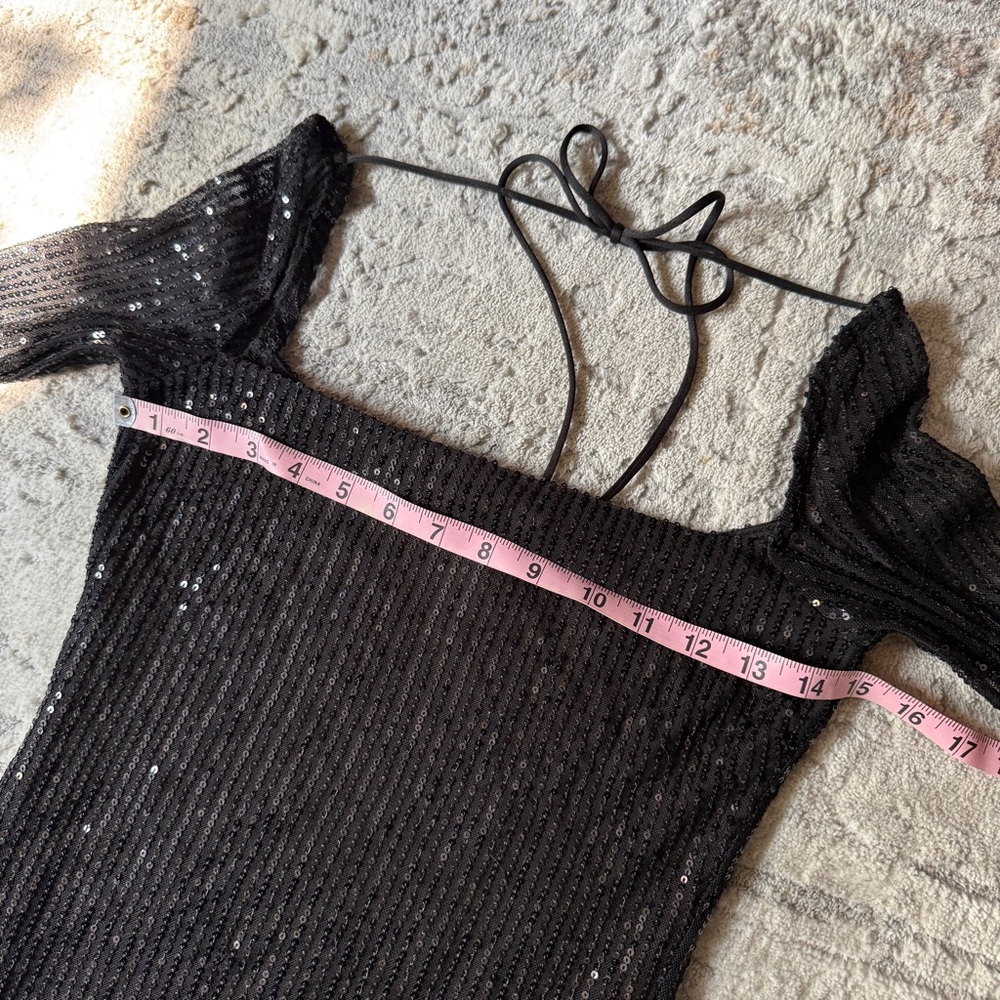 Lucy in the Sky Black Squin Bodycon Dress - Picture 6 of 8